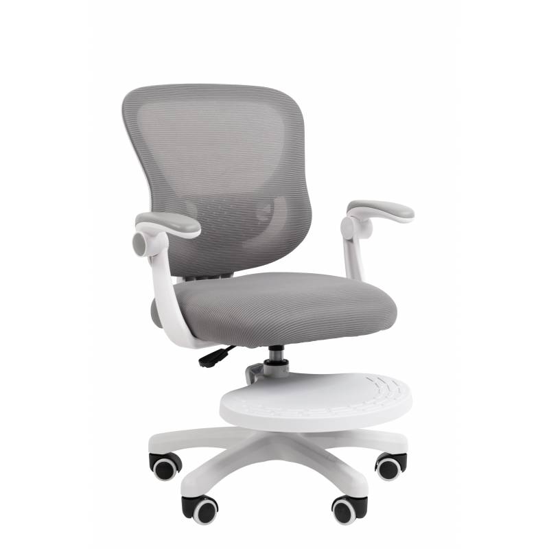 Кресло детское компьютерное CHAIRMAN CH106 серый, с подножкой главное фото