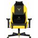 Кресло игровое Knight Neon черный/желтый соты эко.кожа с подголов. крестов. металл. Фото товара с разных ракурсов.